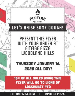 Pitfire Pizza Fundraiser